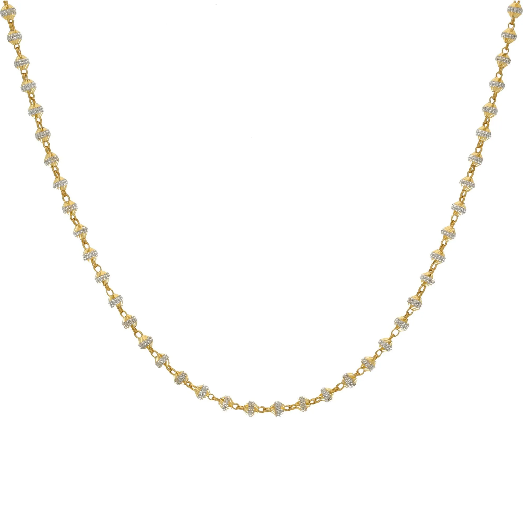 22K Yellow & White Gold Olivia Chain