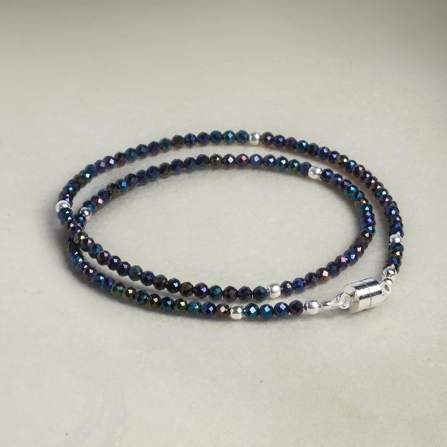 3mm Sterling Silver Plated Copper Rounds 8 inch 69 beads