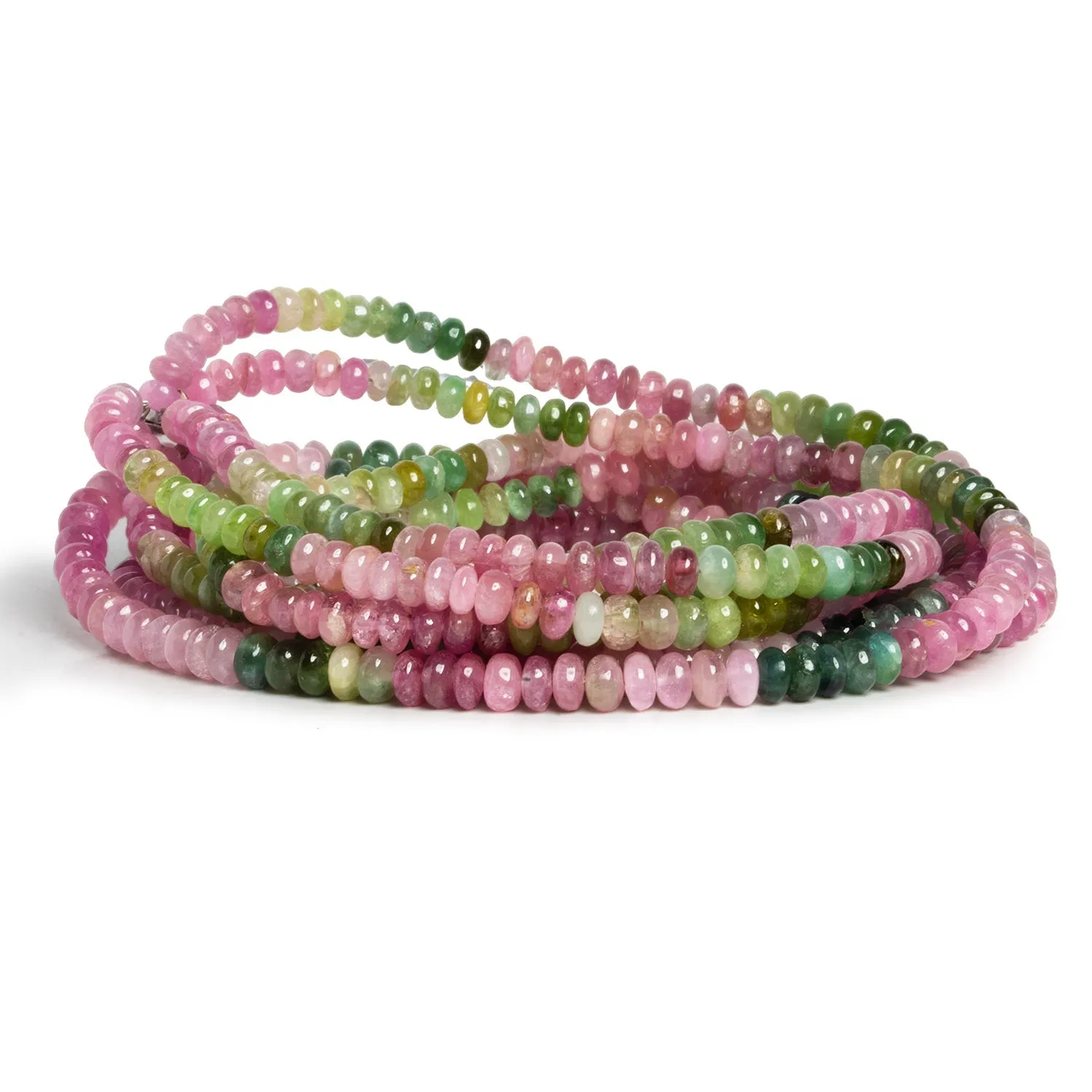 4.5mm Afghani Tourmaline Rondelles 16 inch 150 beads