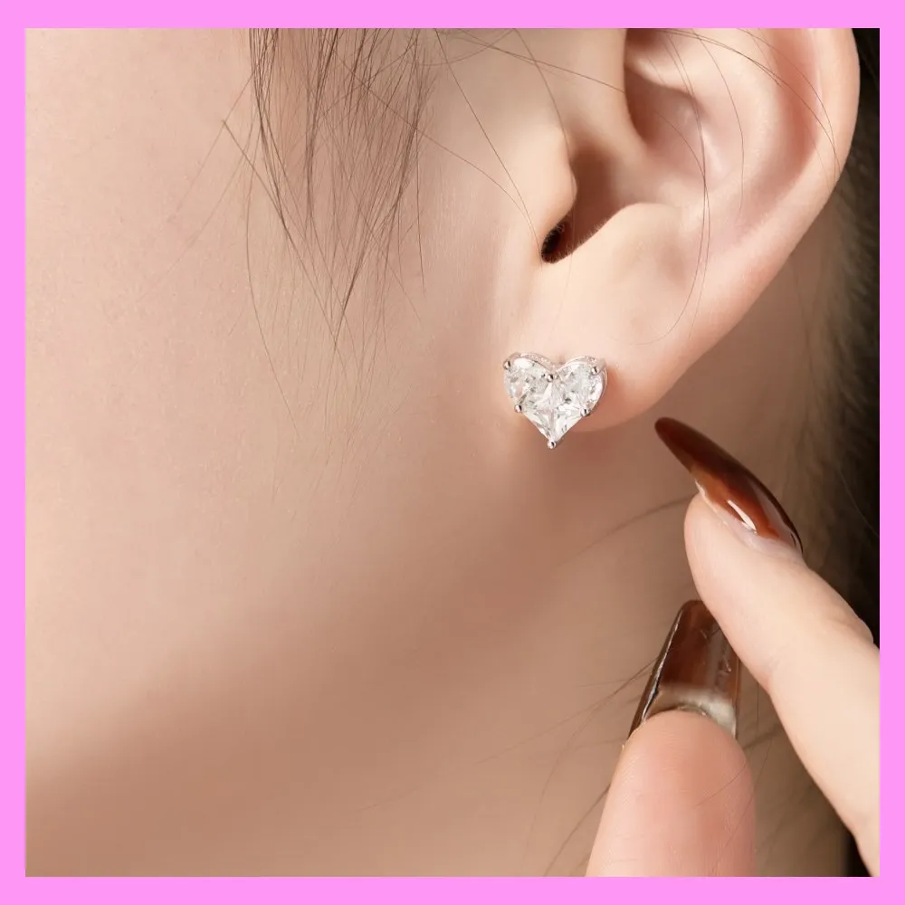 【6-58.13#】Elegant Heart Earrings  for female fashion daily engagement wedding anniversary birthday present