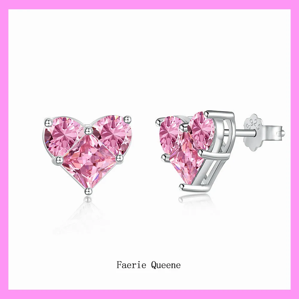 【6-58.13#】Elegant Heart Earrings  for female fashion daily engagement wedding anniversary birthday present