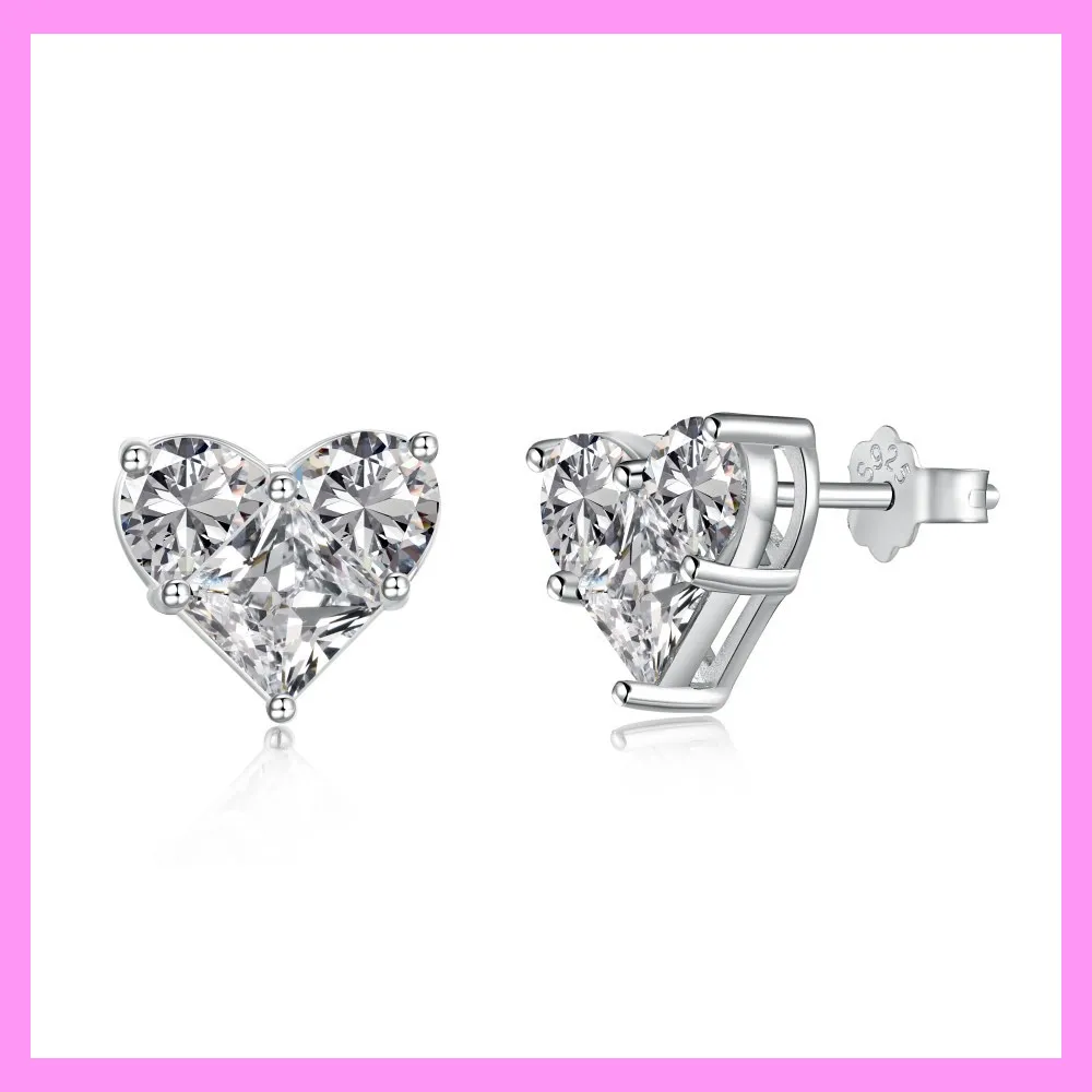 【6-58.13#】Elegant Heart Earrings  for female fashion daily engagement wedding anniversary birthday present