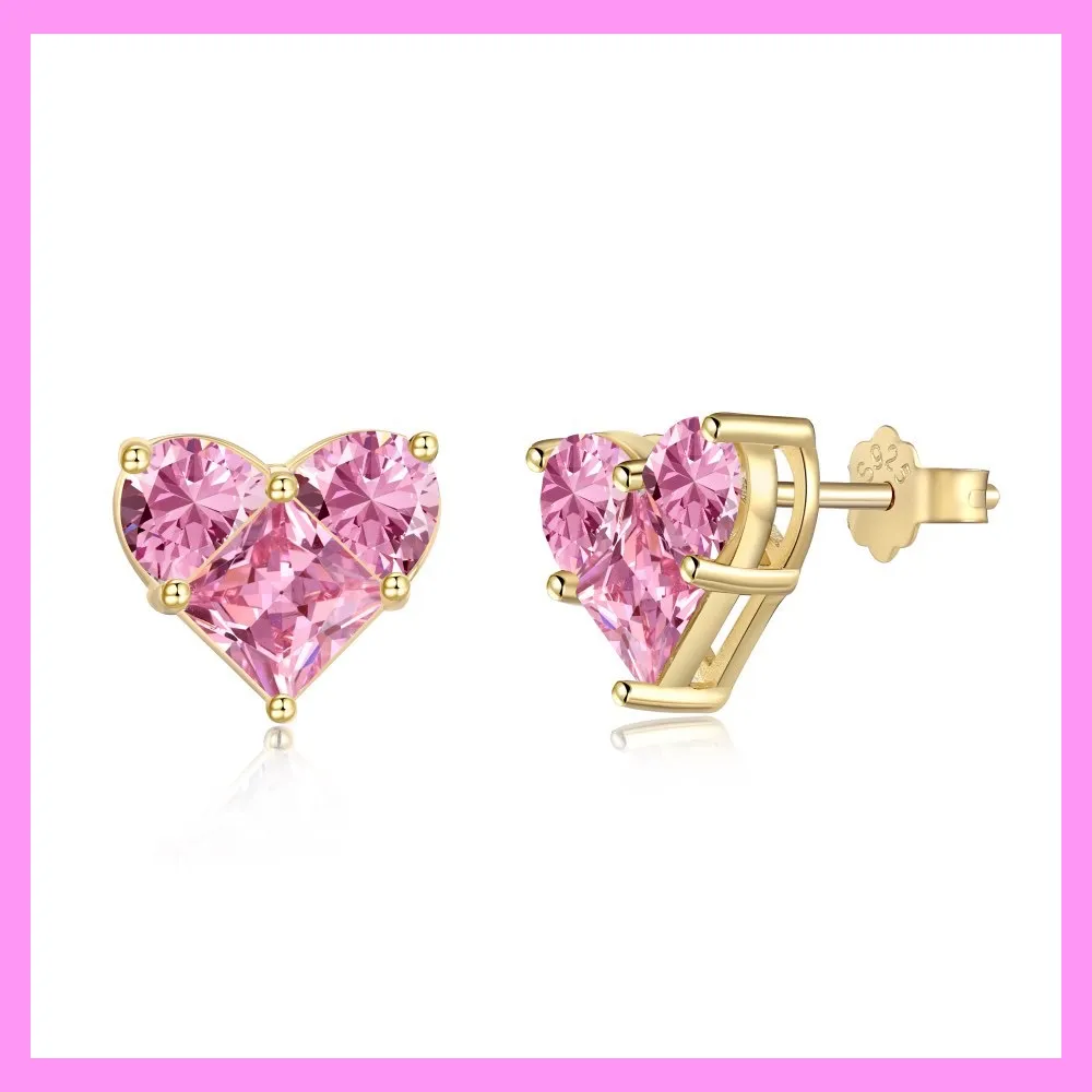 【6-58.13#】Elegant Heart Earrings  for female fashion daily engagement wedding anniversary birthday present