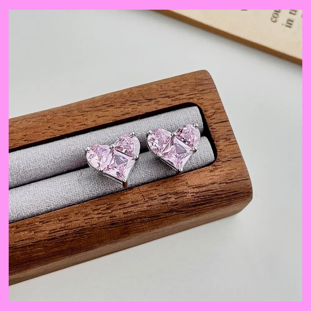 【6-58.13#】Elegant Heart Earrings  for female fashion daily engagement wedding anniversary birthday present