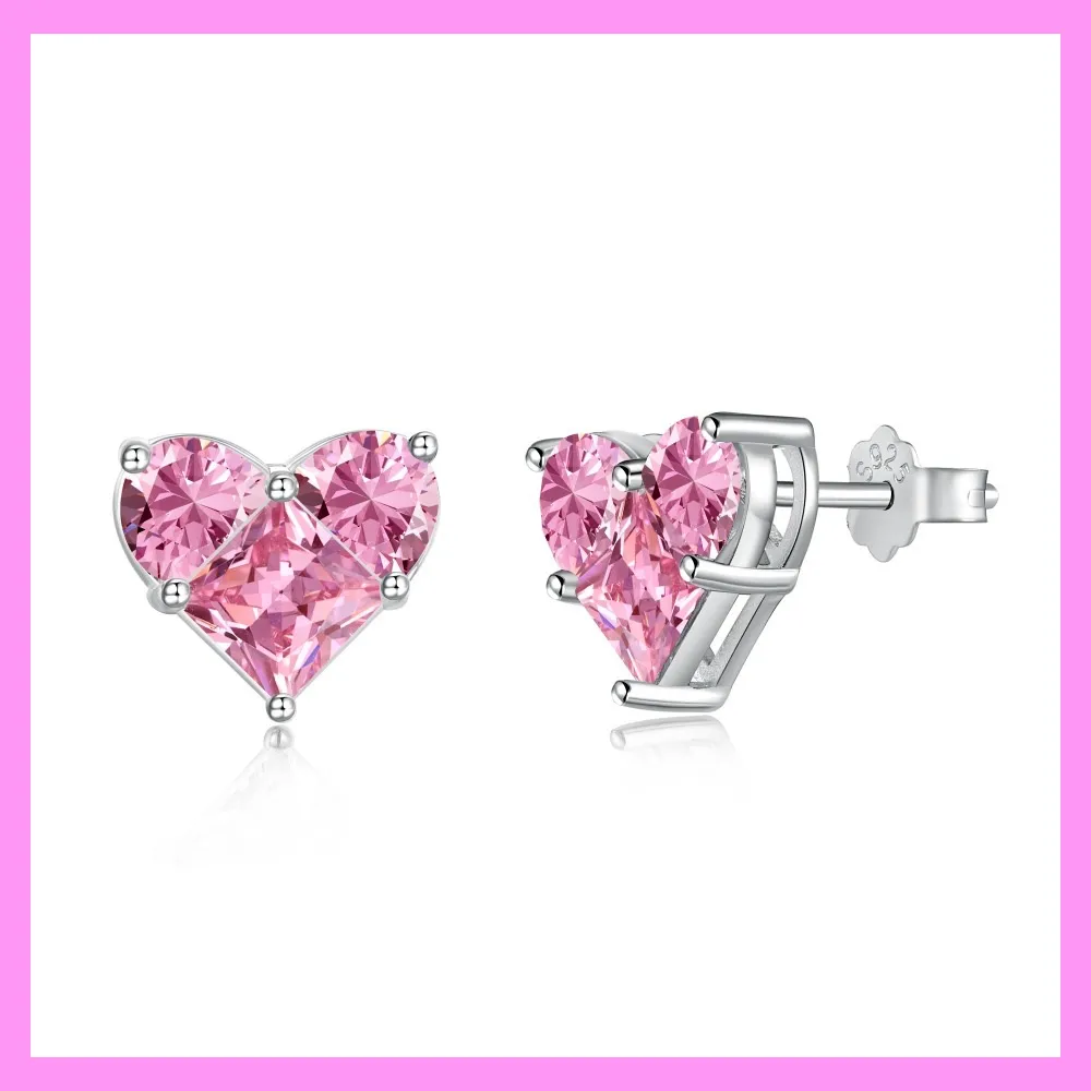 【6-58.13#】Elegant Heart Earrings  for female fashion daily engagement wedding anniversary birthday present