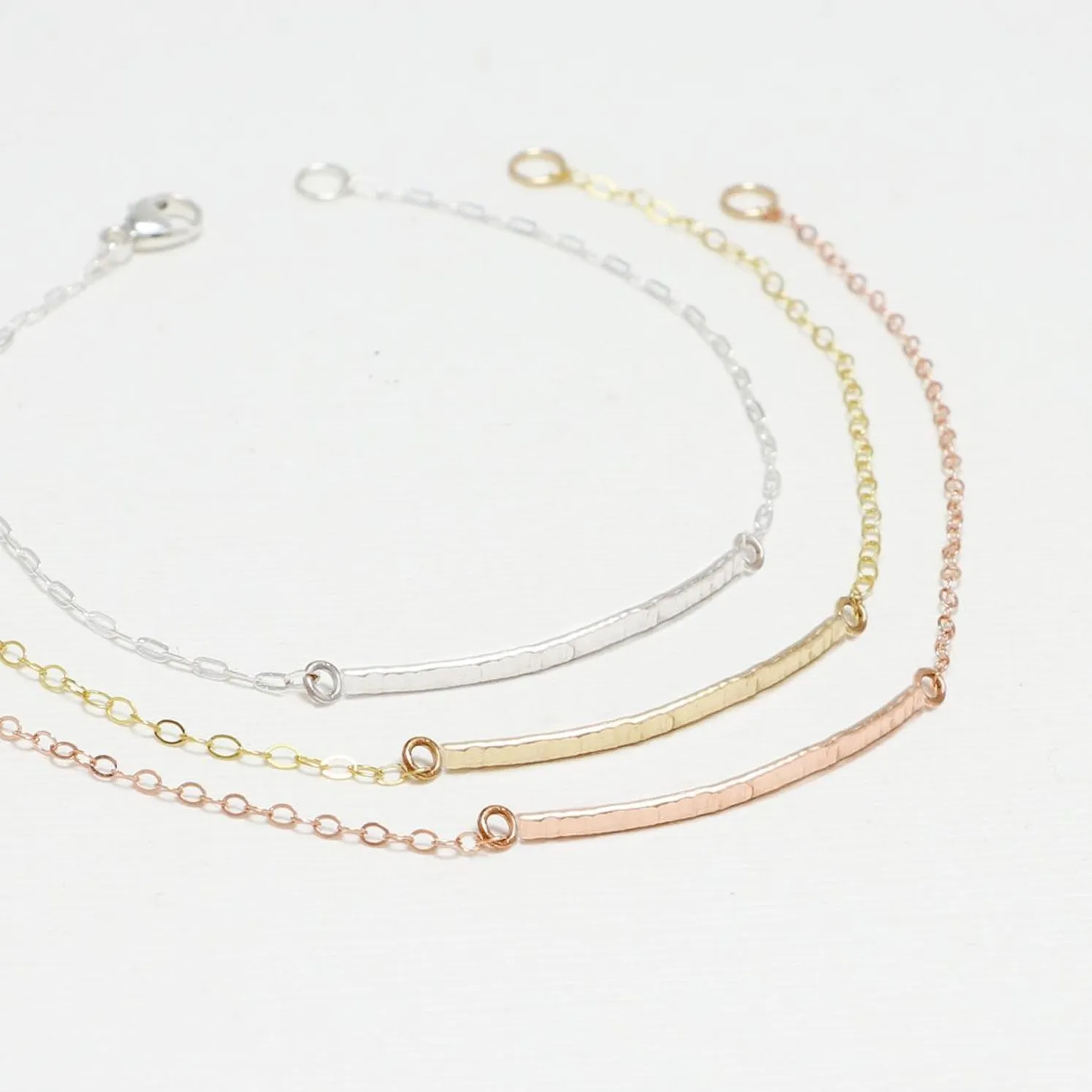 Accent Line Hammered Bracelets