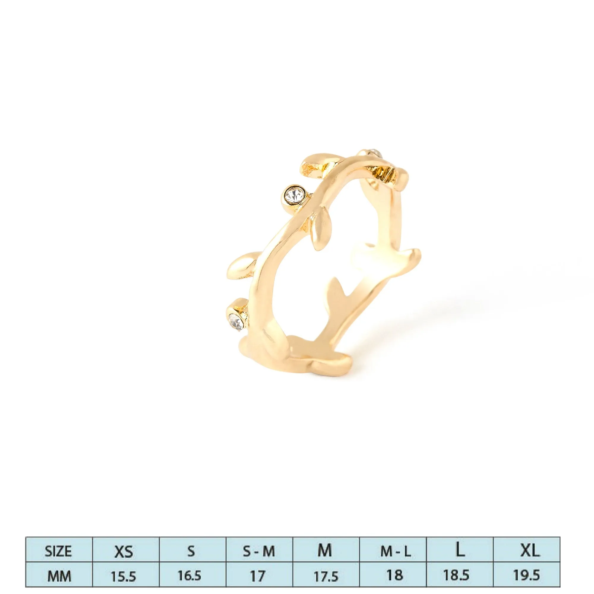 Accessorize London Women's Gold Vine Ring-Large