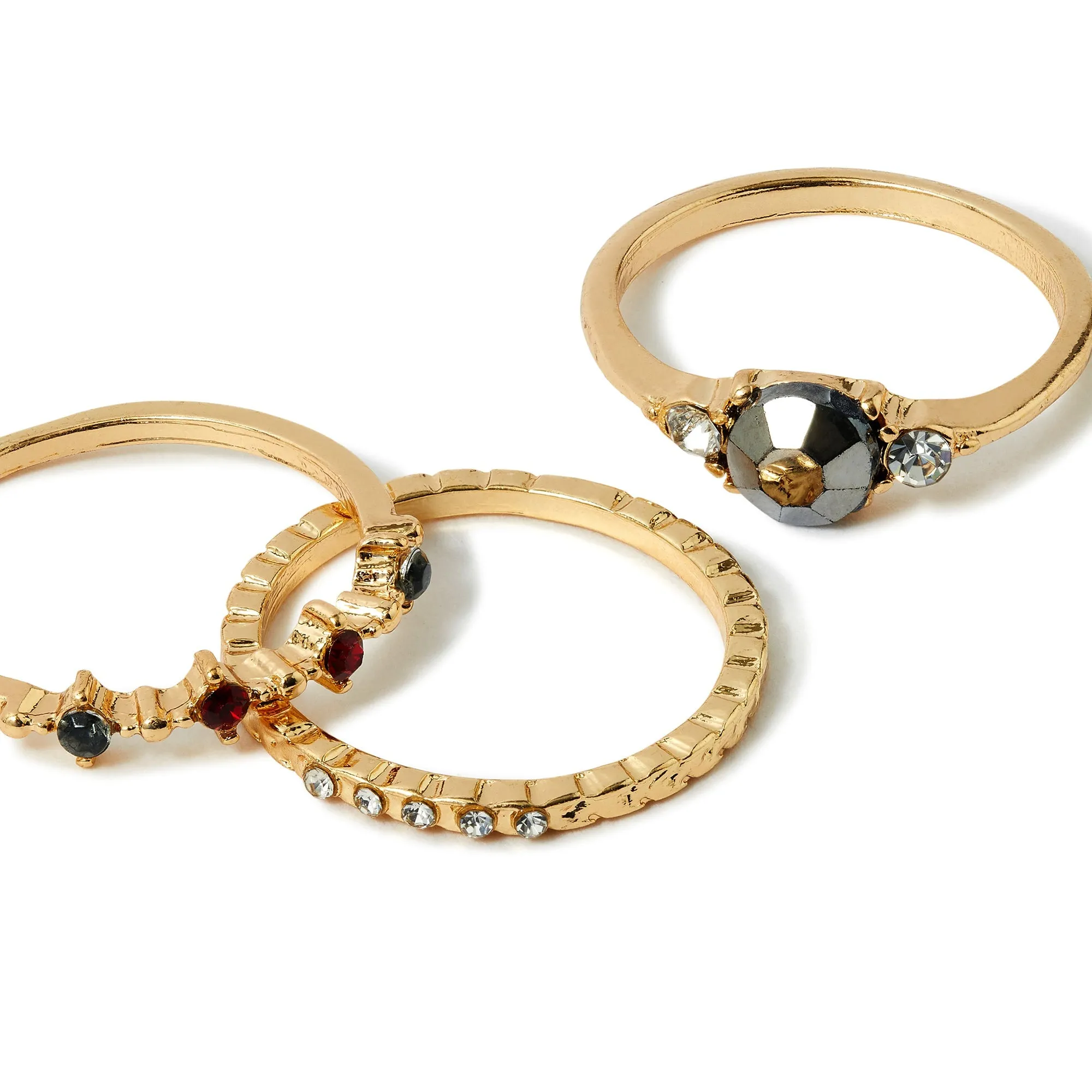 Accessorize London Women's Pack of 3 Trilogy Stacking Set-Medium