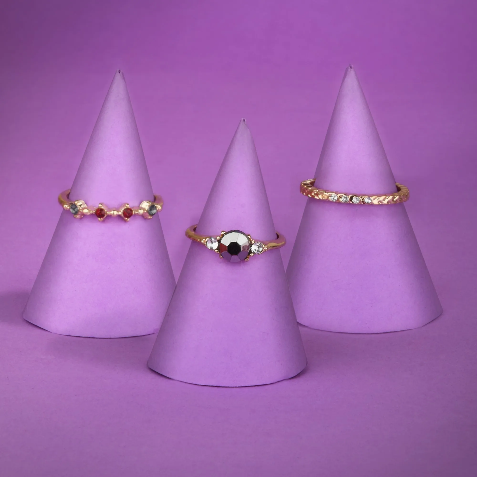 Accessorize London Women's Pack of 3 Trilogy Stacking Set-Medium