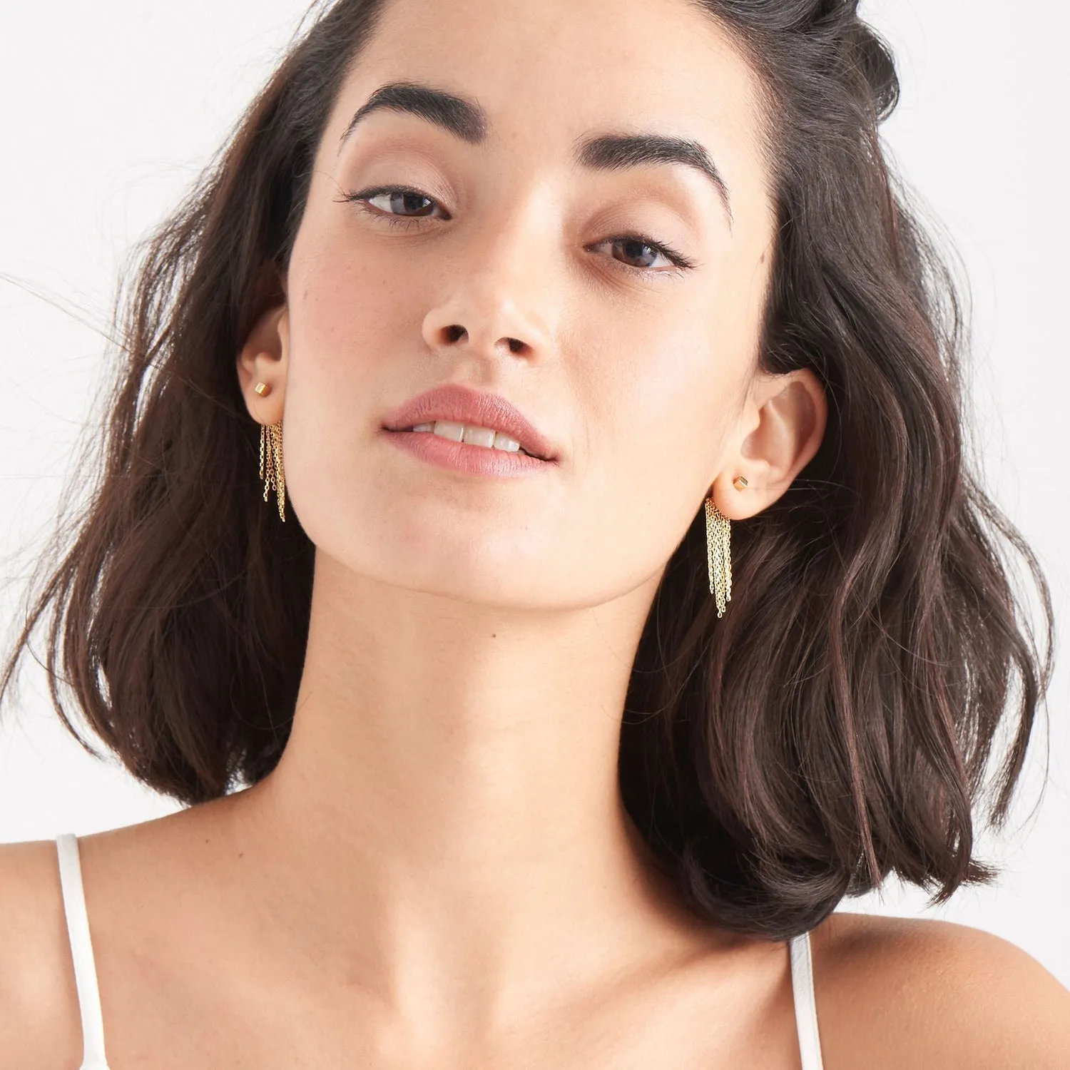 Ania Haie Fringe Fall Ear Jacket in Gold