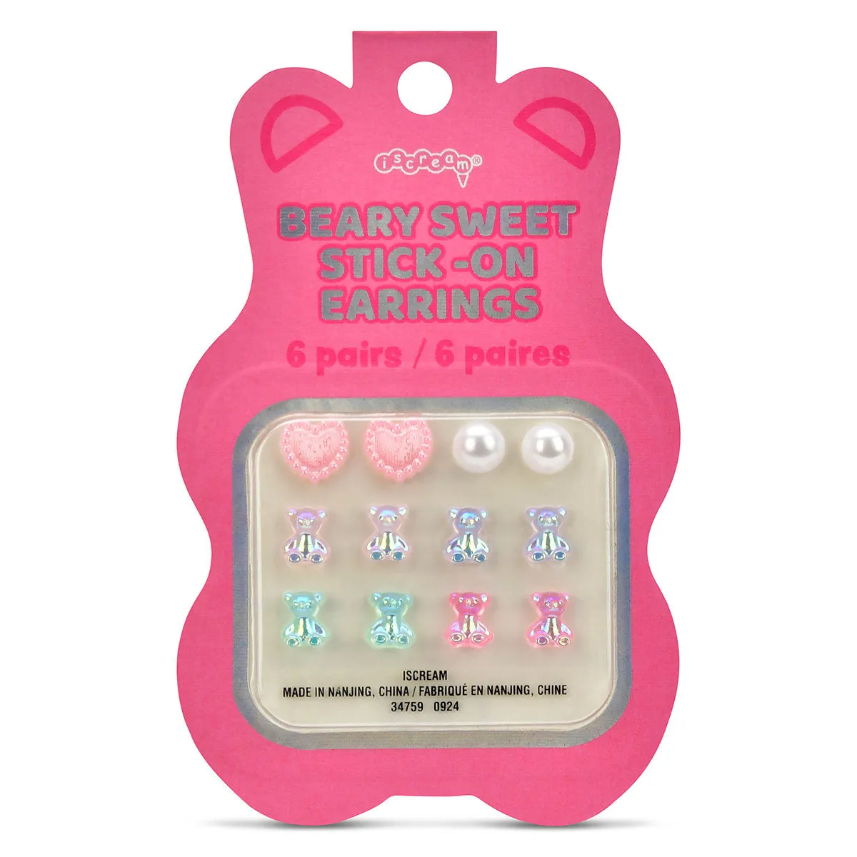 Beary Sweet Stick-On Earrings