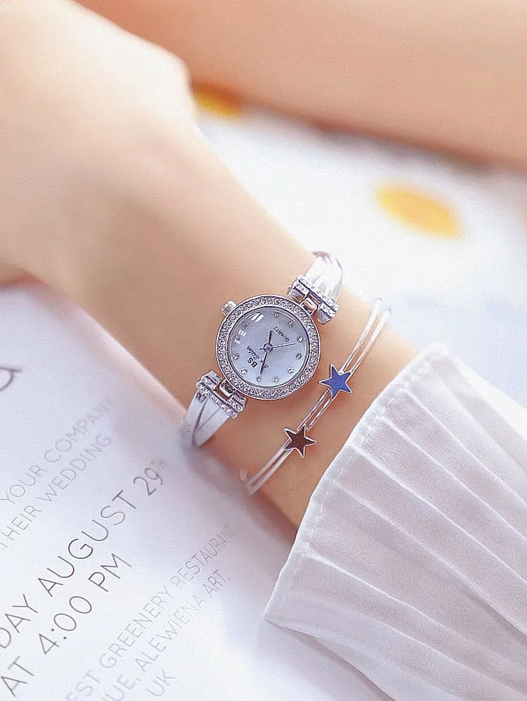 BEE SISTER Women's Fine Fashion Premium Quality Round Dial Stainless Steel Watch