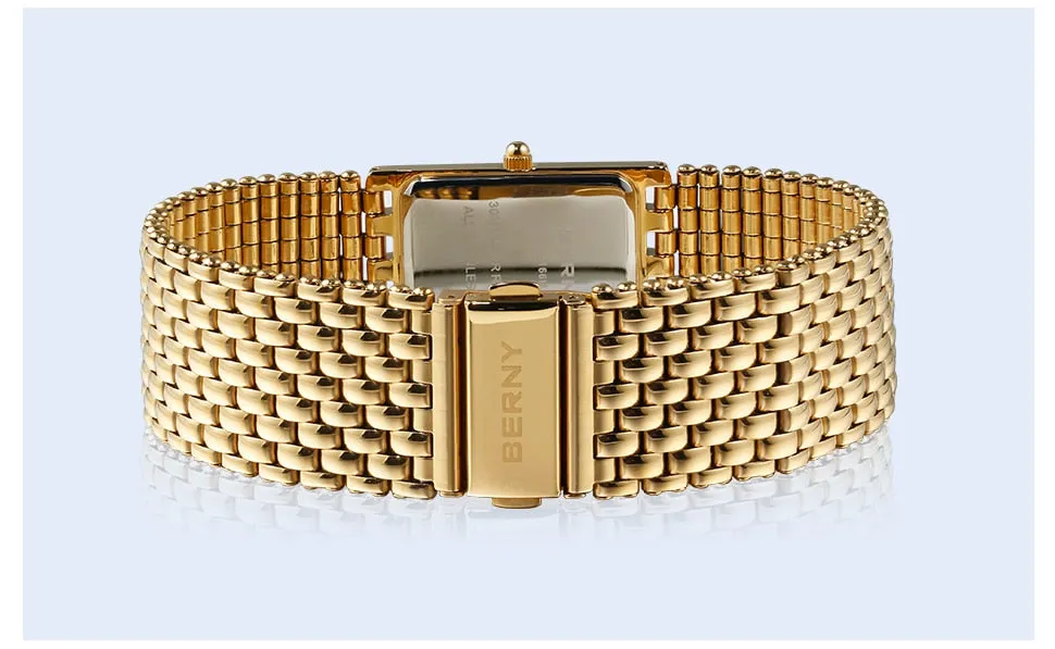 BERNY Women's Fine Fashion Premium Quality Luxury Style Gold & Silver Bracelet Watch
