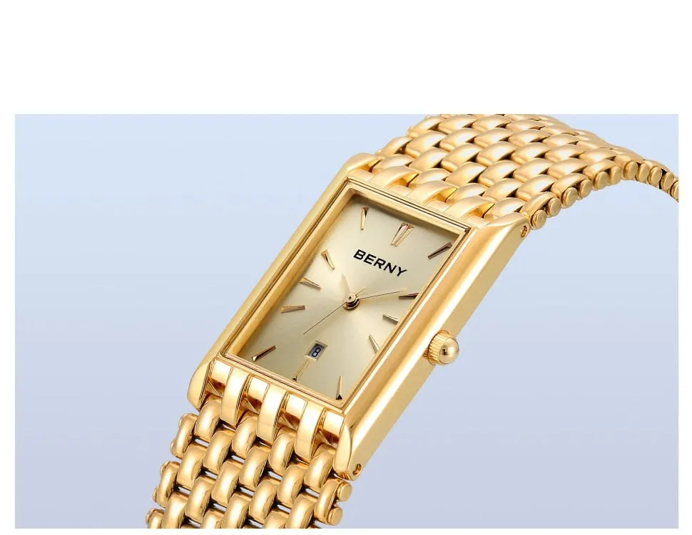 BERNY Women's Fine Fashion Premium Quality Luxury Style Gold & Silver Bracelet Watch