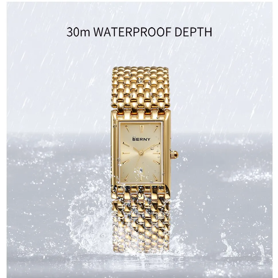 BERNY Women's Fine Fashion Premium Quality Luxury Style Gold & Silver Bracelet Watch