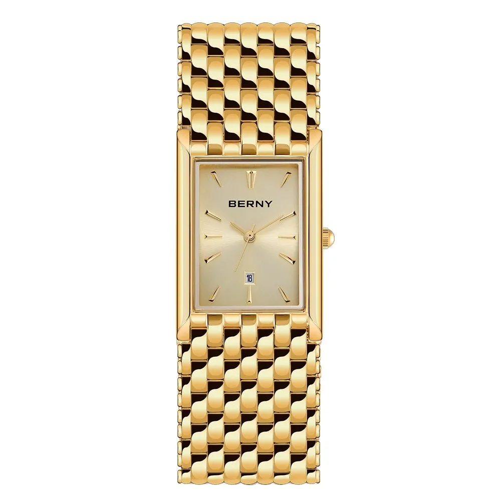 BERNY Women's Fine Fashion Premium Quality Luxury Style Gold & Silver Bracelet Watch