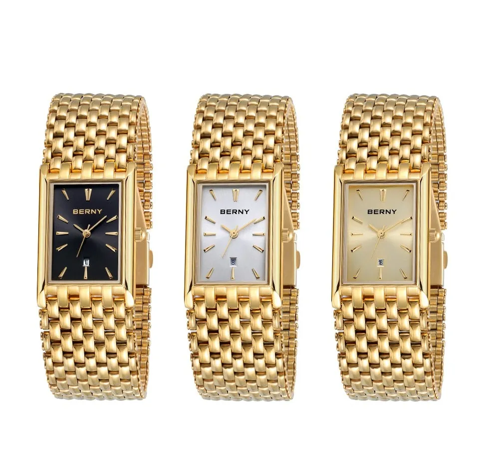 BERNY Women's Fine Fashion Premium Quality Luxury Style Gold & Silver Bracelet Watch