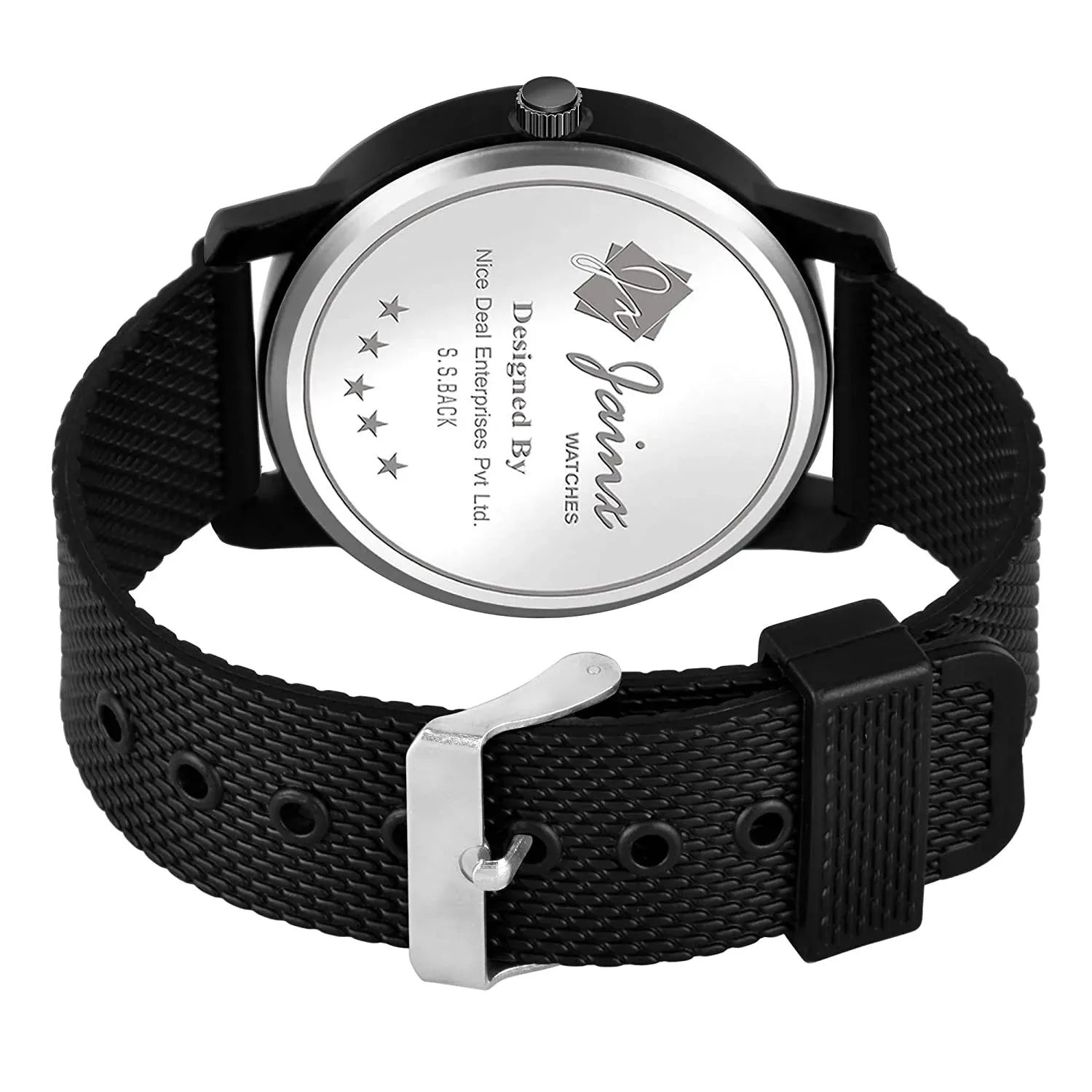 Black Day & Date Function Mesh Band Analog Watch For Men - JM396