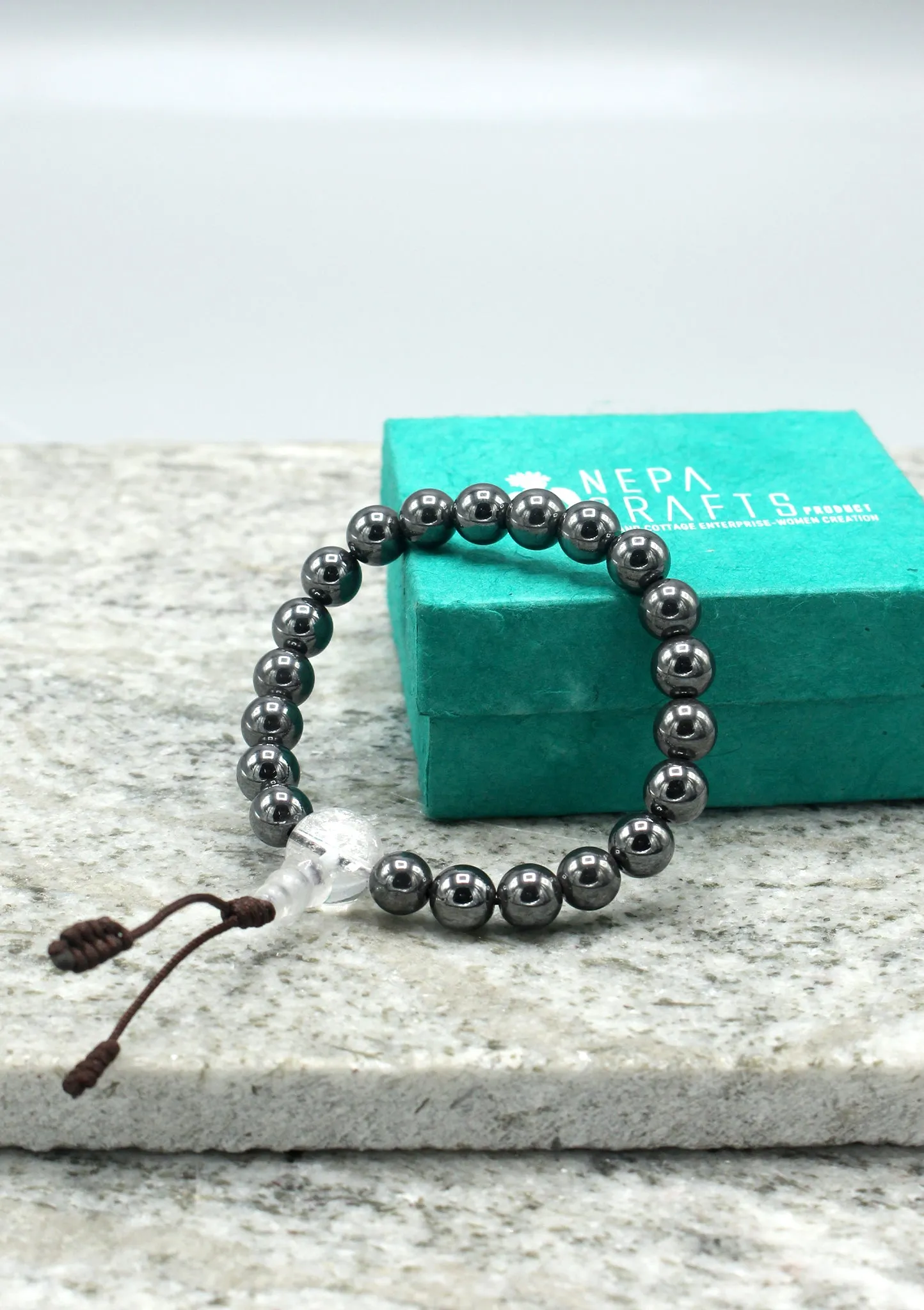 Black Shiny Terahertz Beads Bracelet