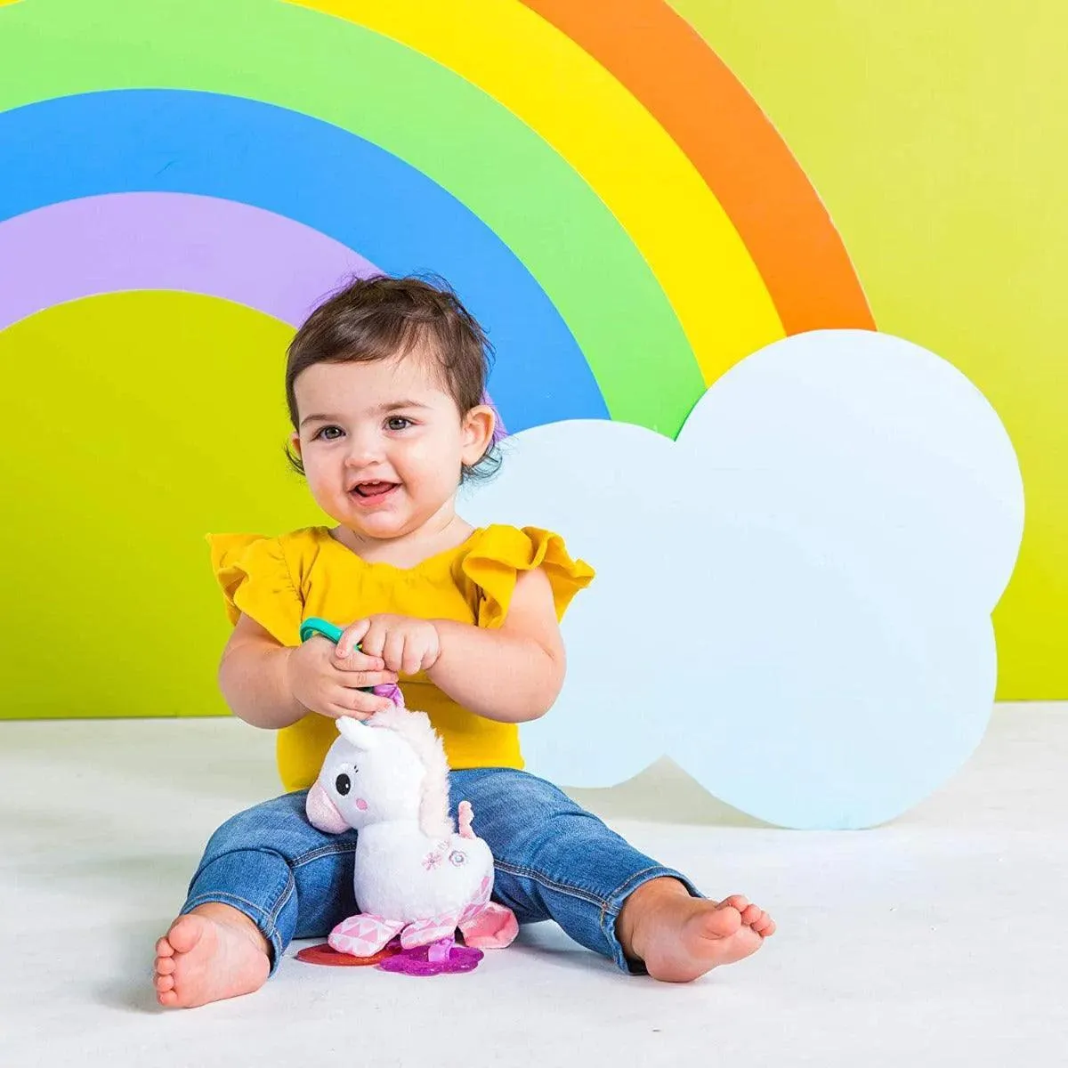 Bright Starts Sparkle & Shine Unicorn Rattle Baby Toy - Baby Pink