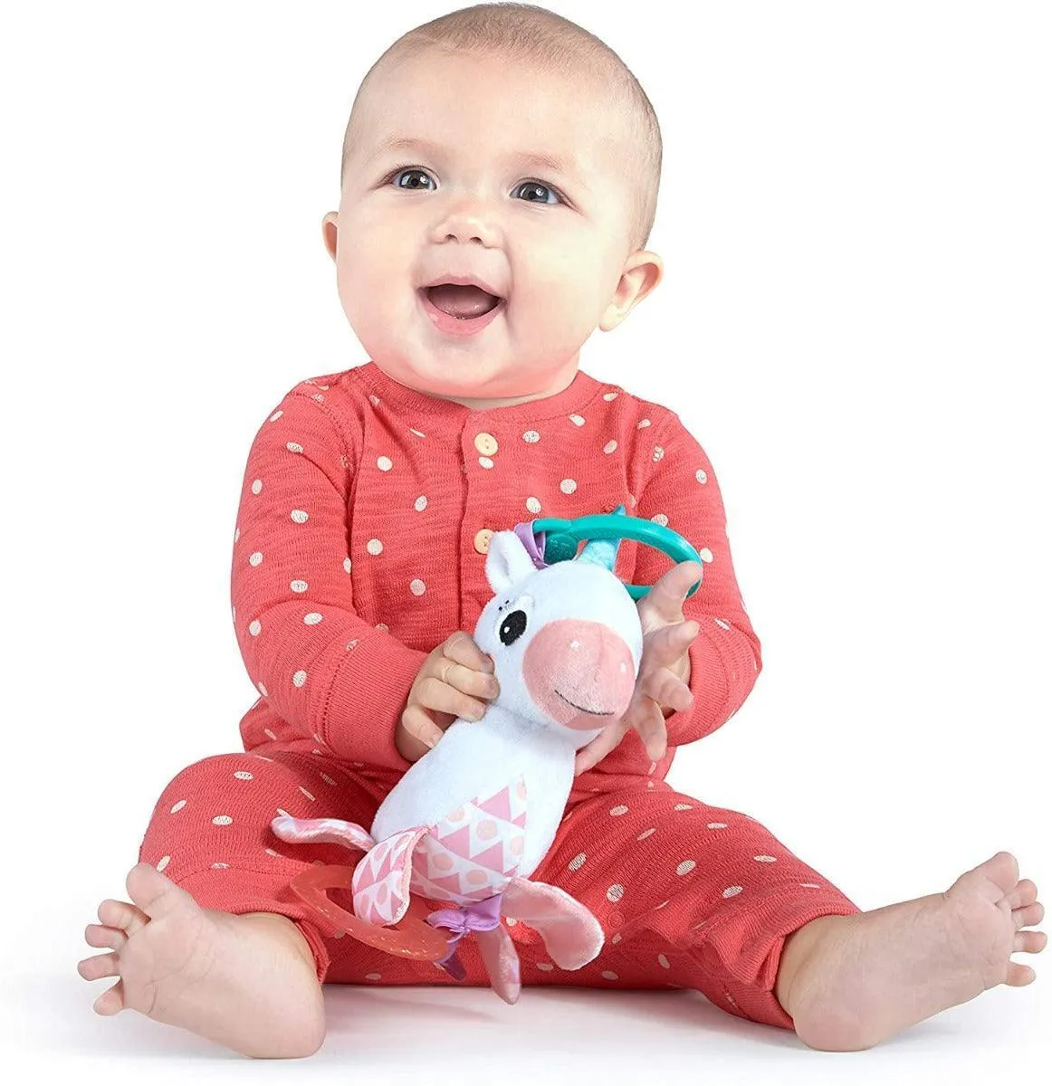 Bright Starts Sparkle & Shine Unicorn Rattle Baby Toy - Baby Pink
