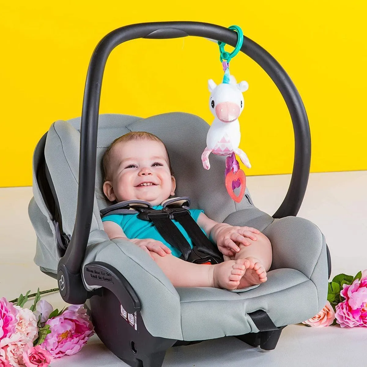 Bright Starts Sparkle & Shine Unicorn Rattle Baby Toy - Baby Pink
