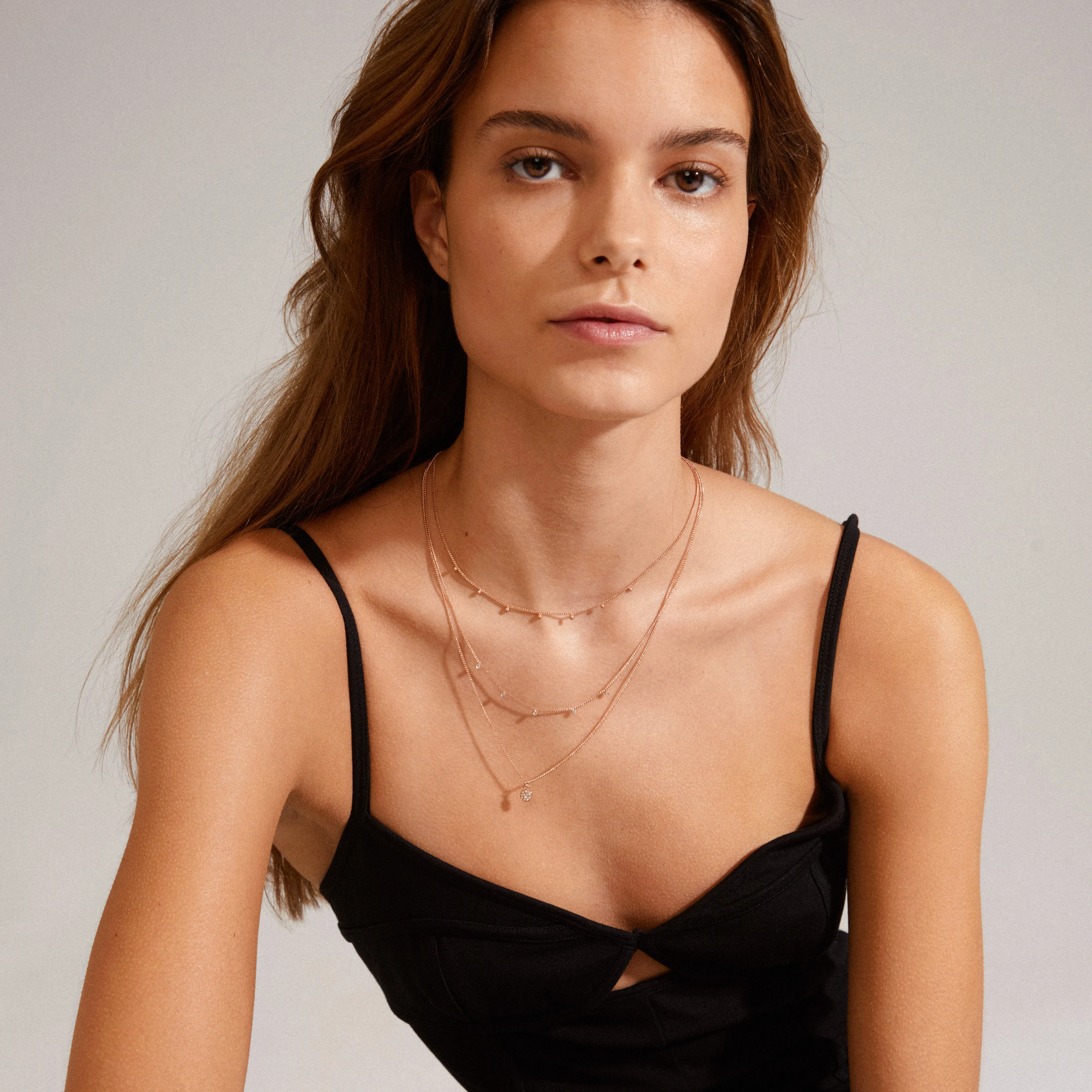 CHAYENNE crystal necklace rosegold-plated