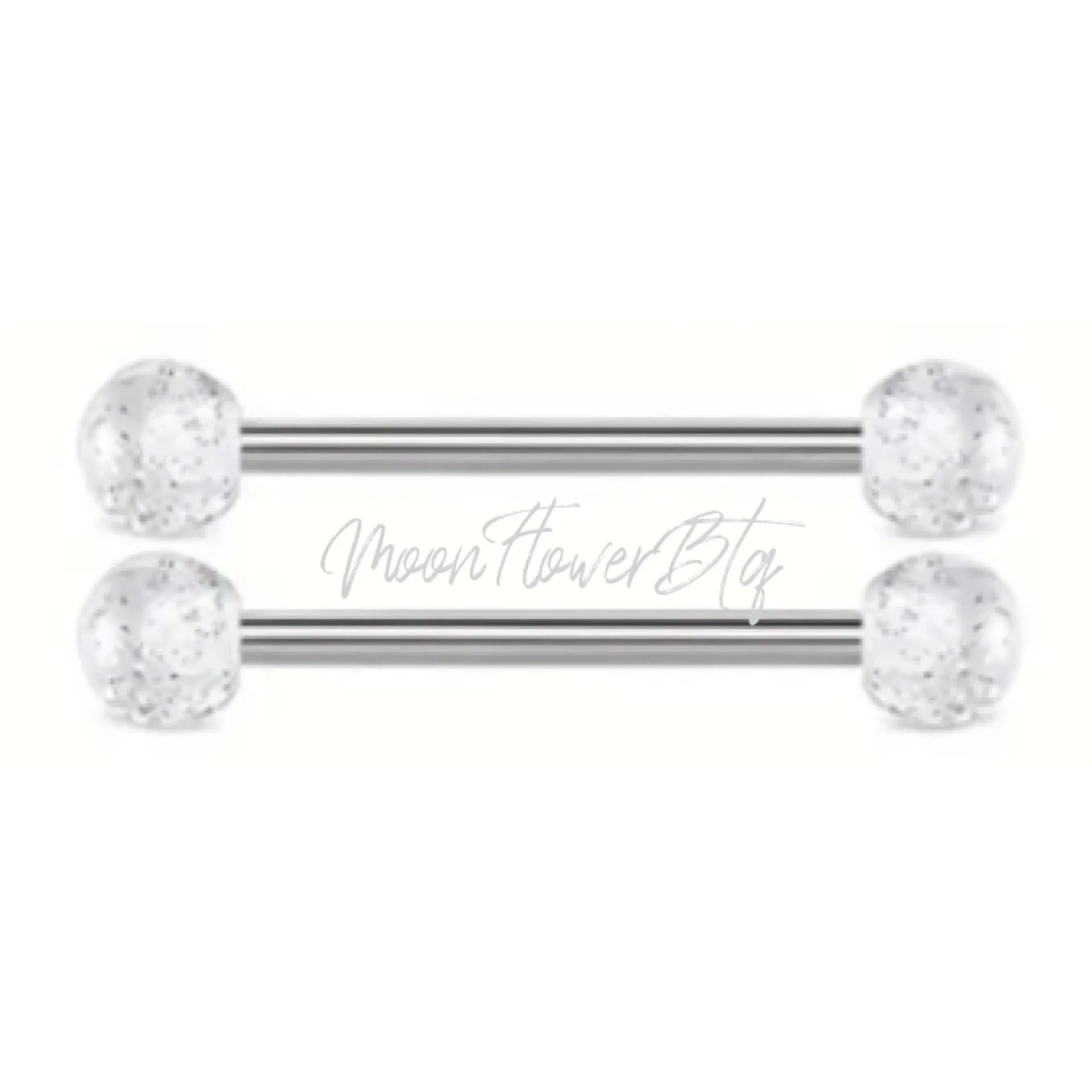 Clear Sparkly Nipple Rings