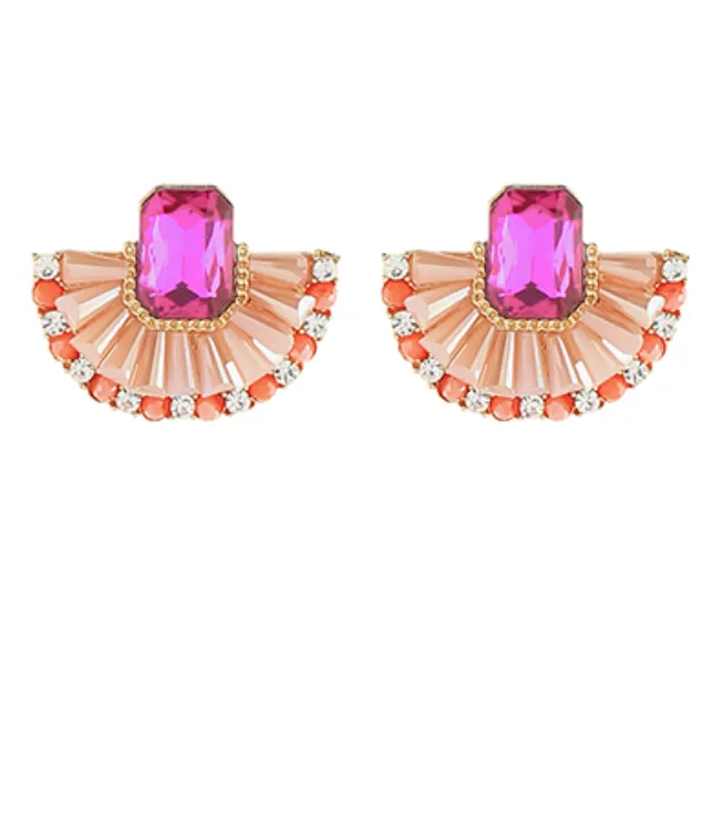 Colorful Fan Earrings