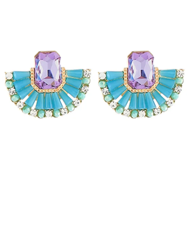 Colorful Fan Earrings