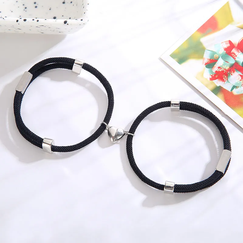 Custom Engraved Connecting Lovers Bracelets Set