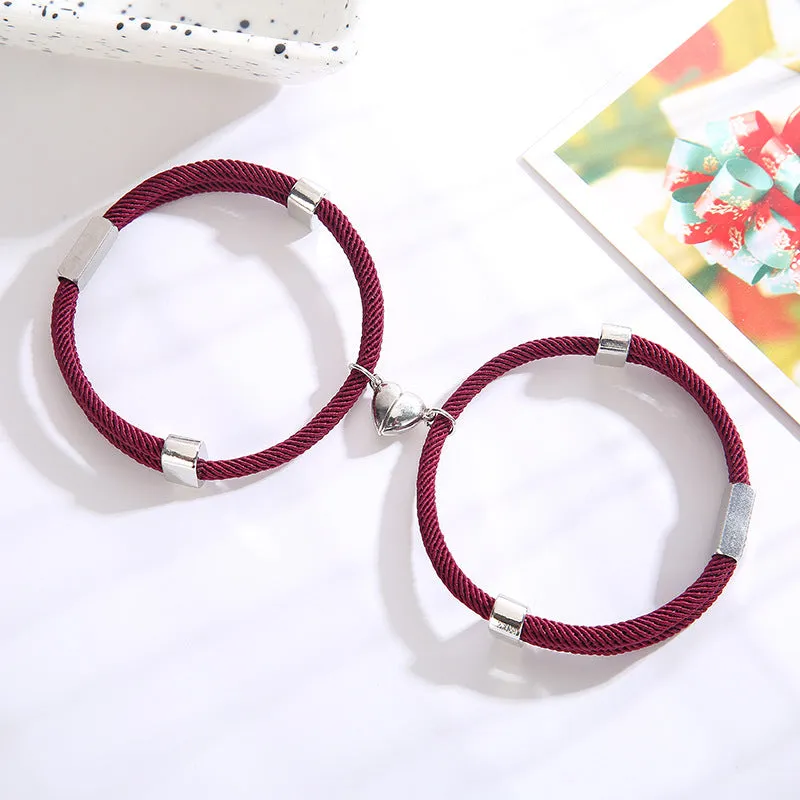 Custom Engraved Connecting Lovers Bracelets Set