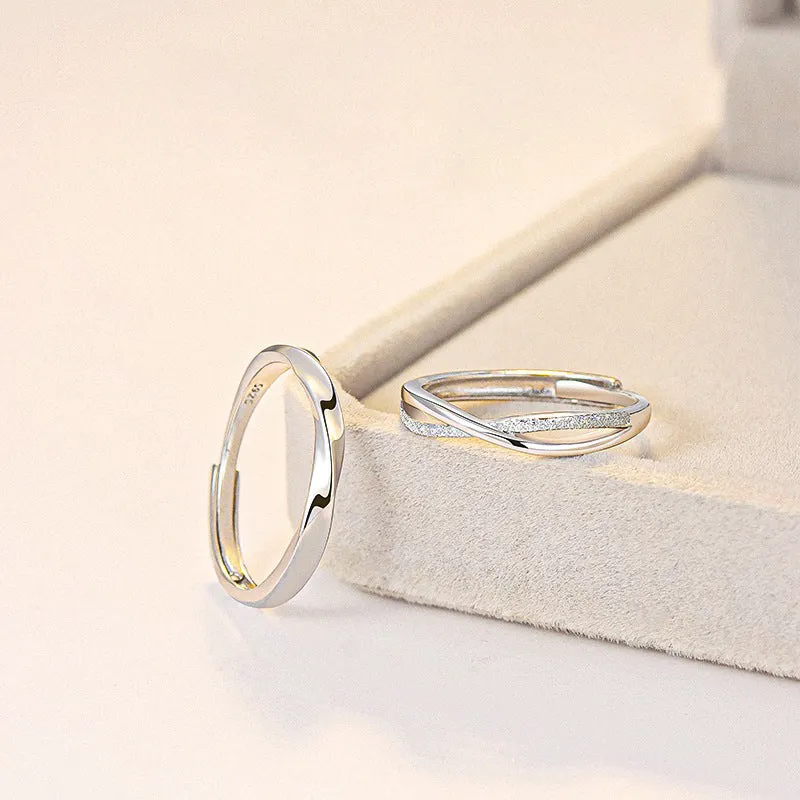 Custom Matching Swirl Rings Set for Couples