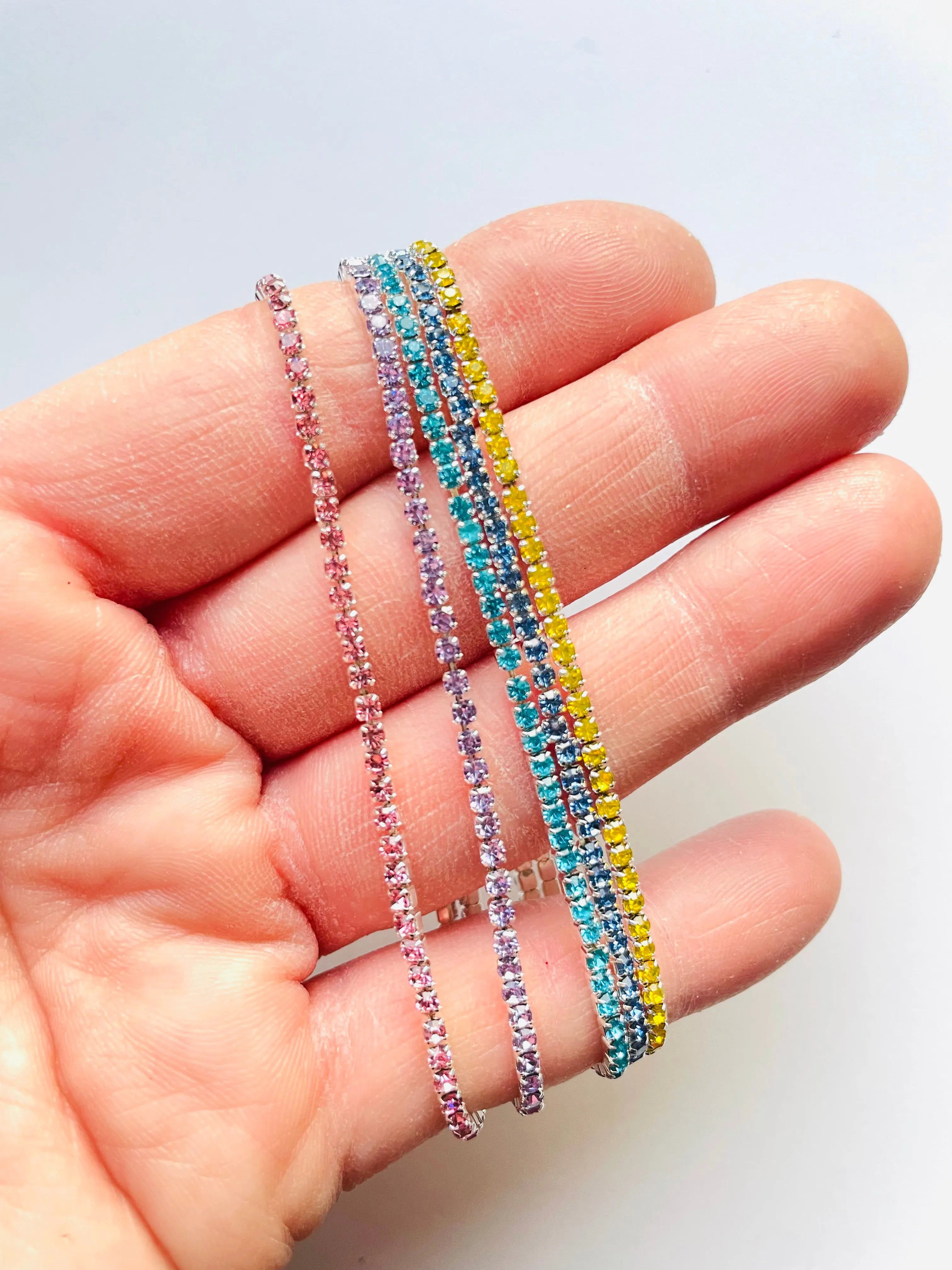 Dainty Rhinestone Bracelet Set