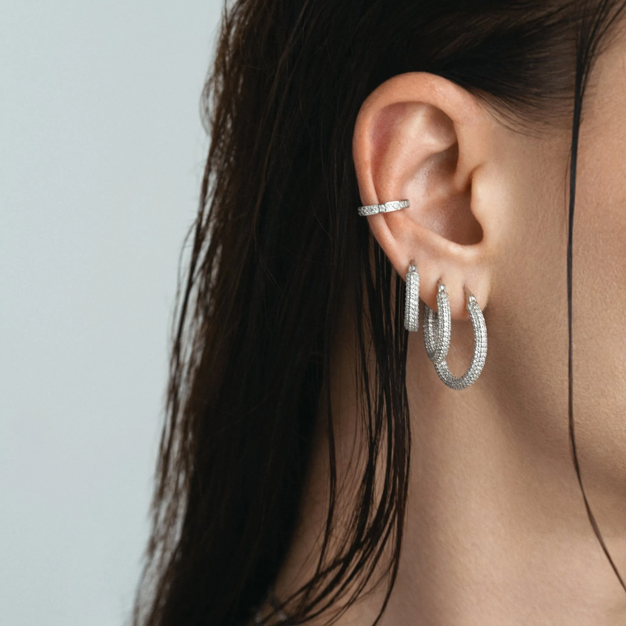 Daphne Silver Hoops Small