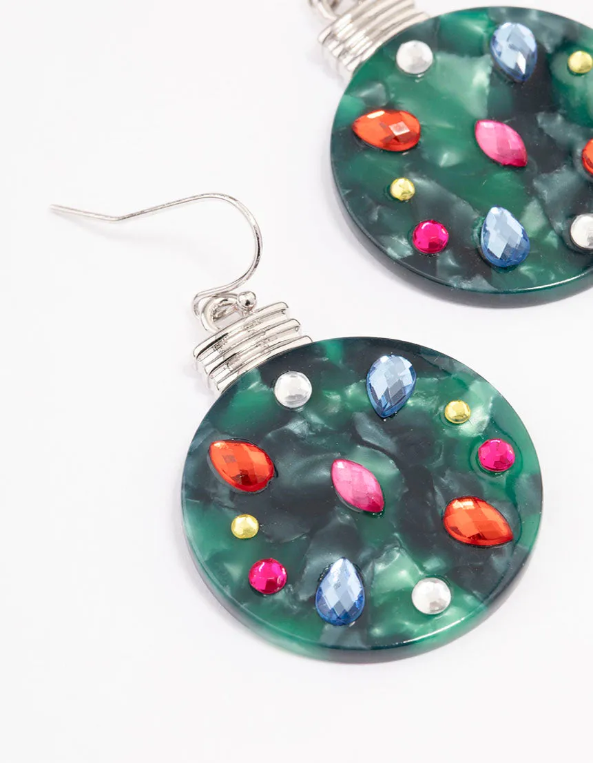Diamante Bauble Drop Earrings