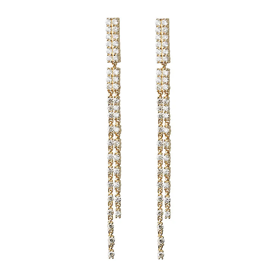 Diamond Bar Dangle Earrings