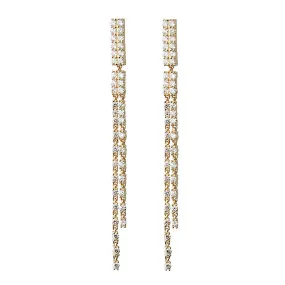 Diamond Bar Dangle Earrings