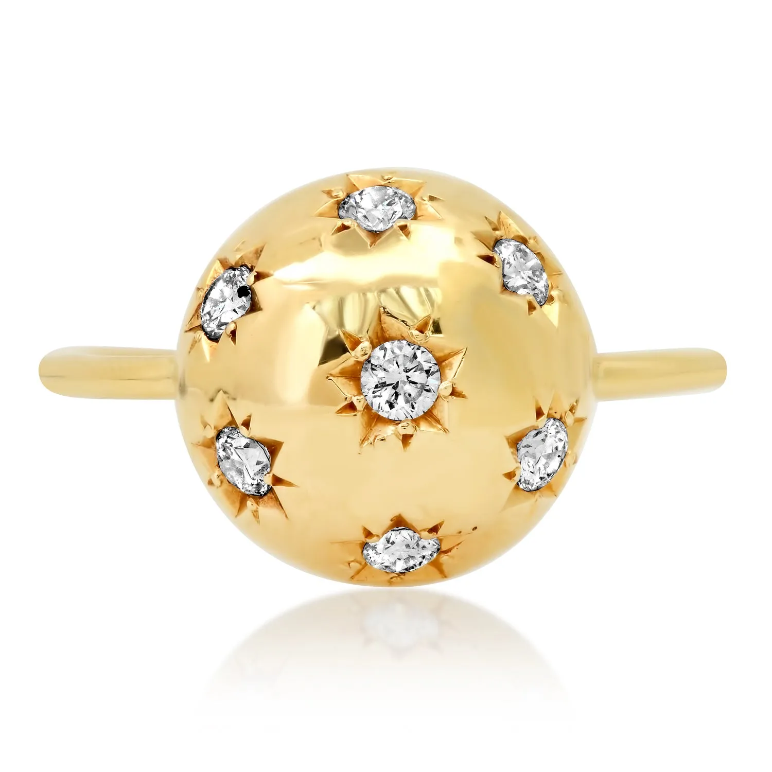 Diamond Starburst Ball Ring
