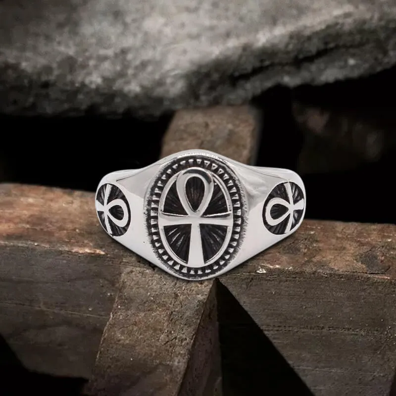 Egyptian Ankh Stainless Steel Ring