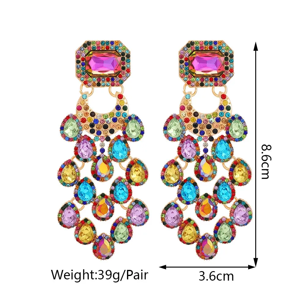 Elegant Dangeling Rhinestone Earrings