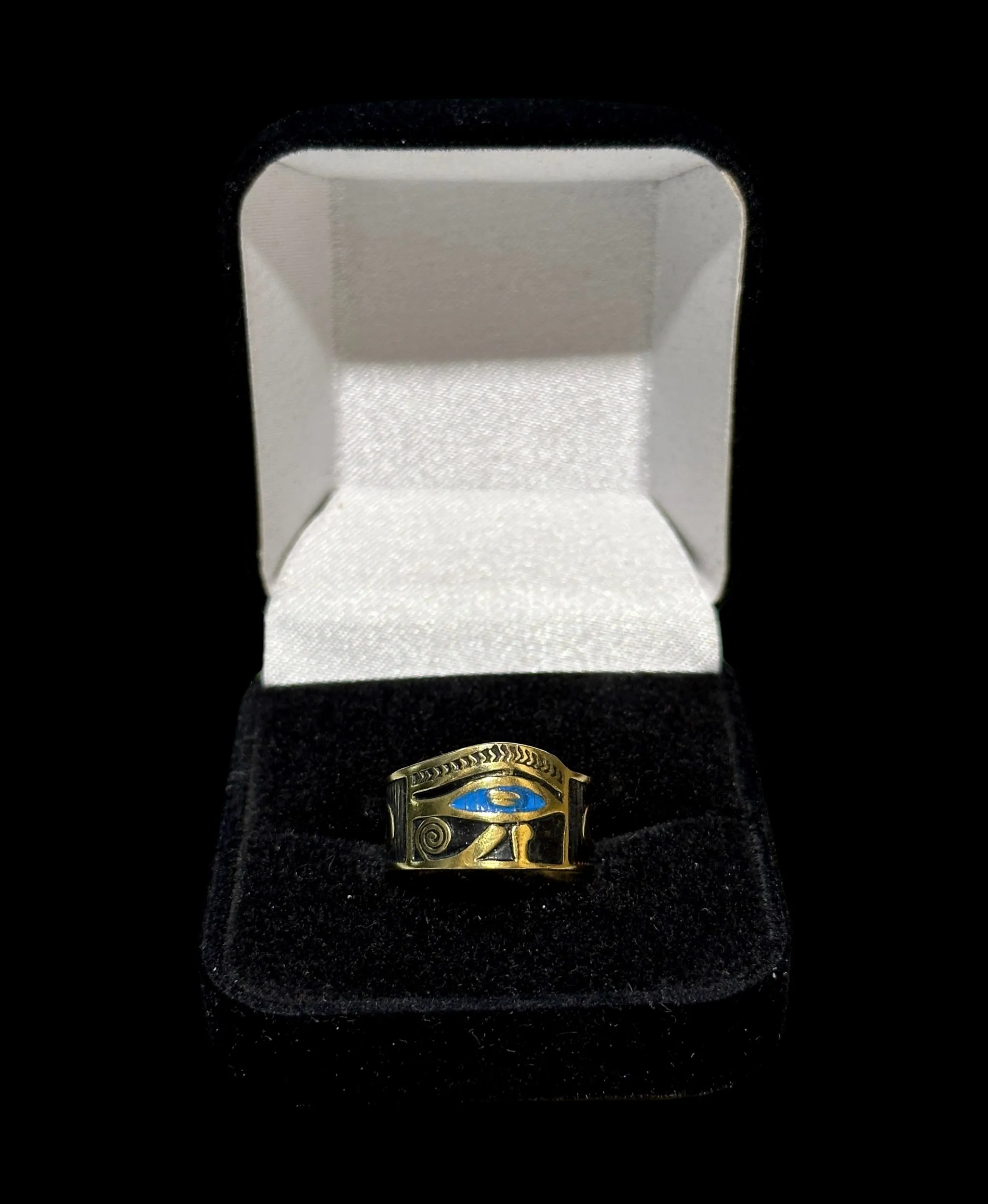 Eye of Horus and Ankh Ring - Brass