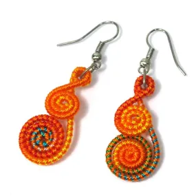 Fabric Spiral Hilltribe Earrings, B