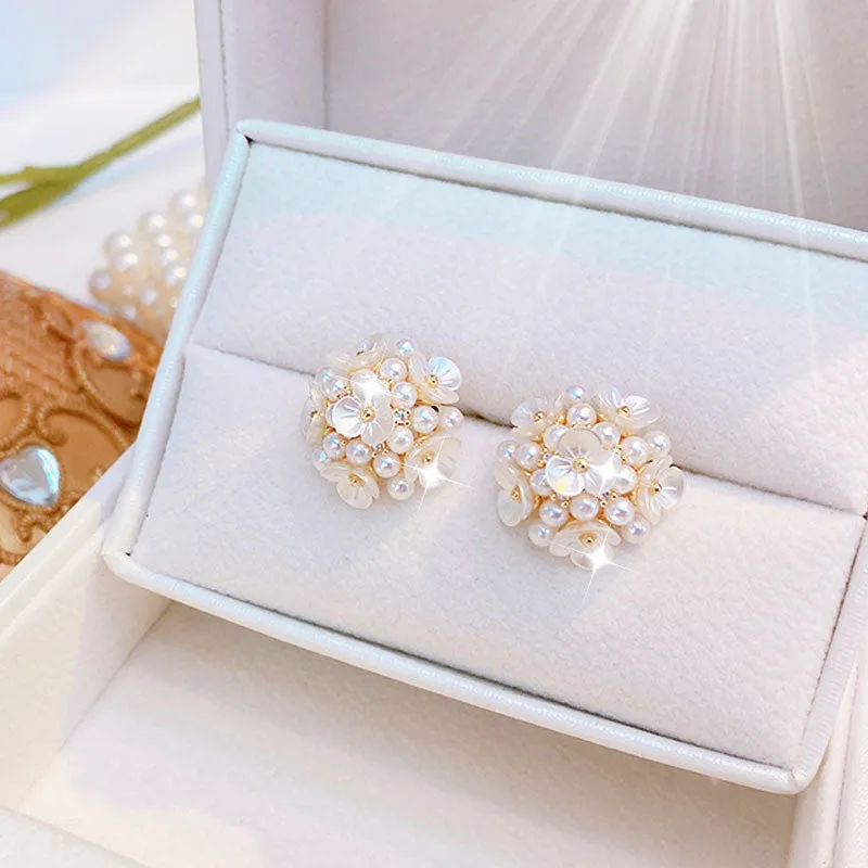 Flower Cluster Elegant Earrings Temperament Exquisite Glamour Romantic Earrings