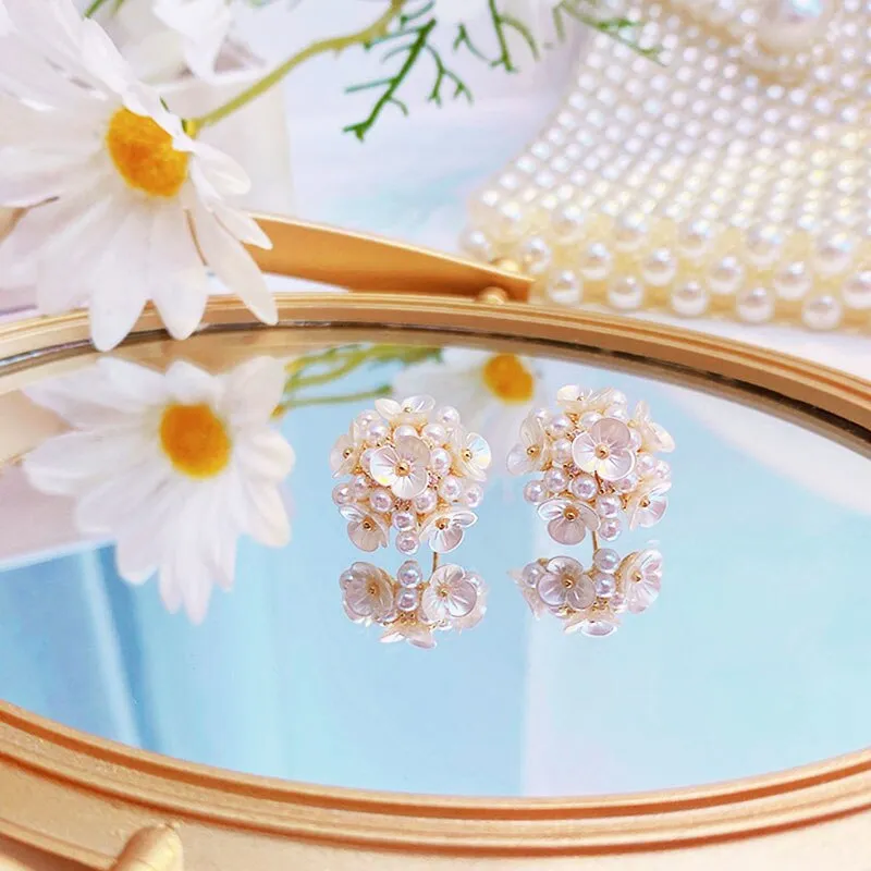 Flower Cluster Elegant Earrings Temperament Exquisite Glamour Romantic Earrings