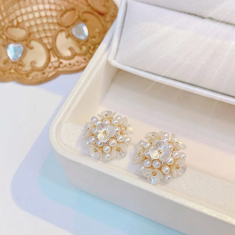 Flower Cluster Elegant Earrings Temperament Exquisite Glamour Romantic Earrings