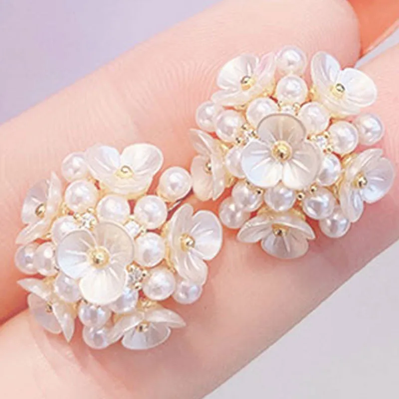 Flower Cluster Elegant Earrings Temperament Exquisite Glamour Romantic Earrings