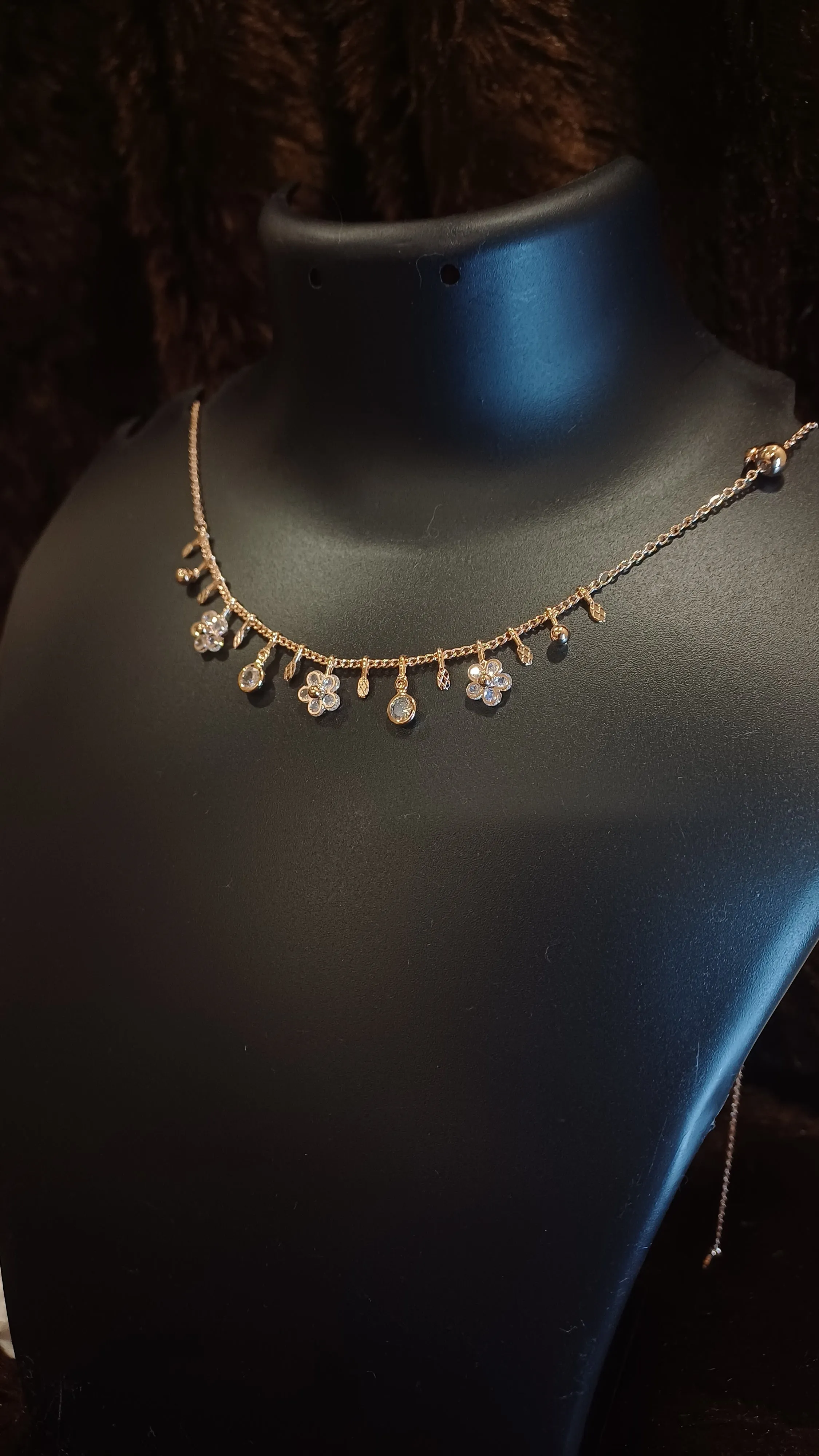 Flowers and shines necklace chain_anti tarnish_ statement jewellery