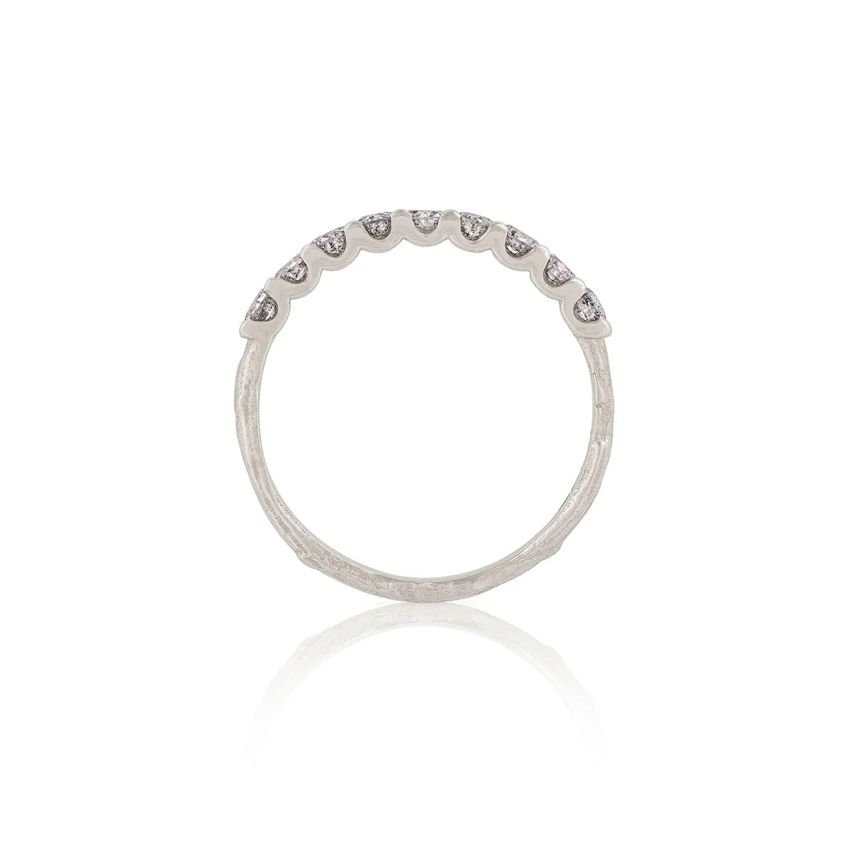 Forever Grey Diamond Eternity Ring - 14k White Gold Twig Band