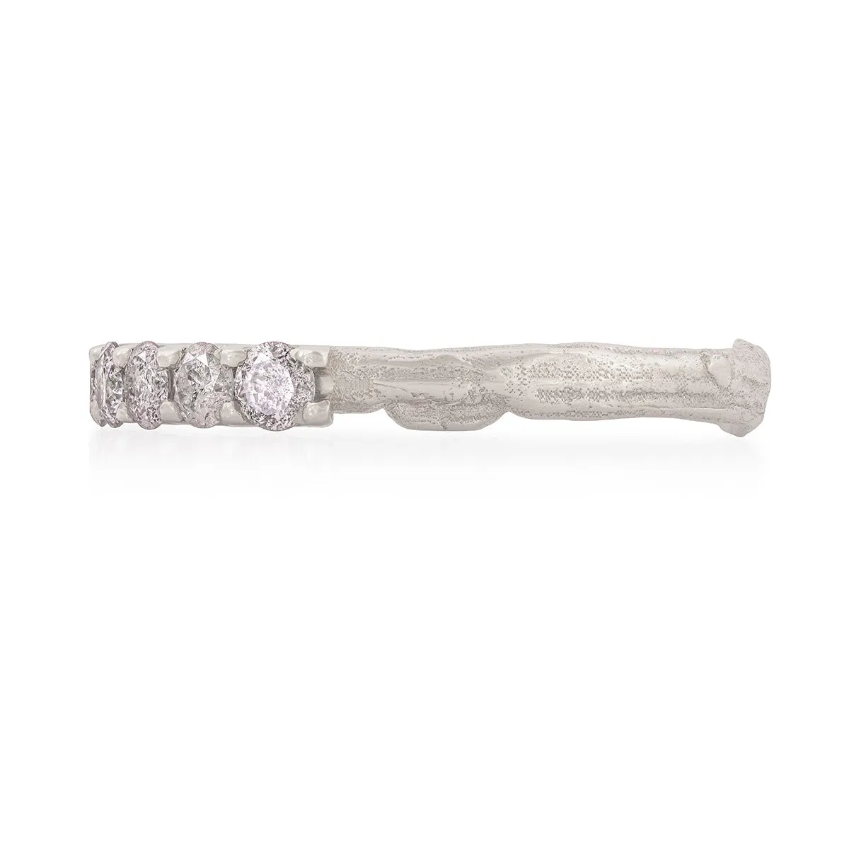 Forever Grey Diamond Eternity Ring - 14k White Gold Twig Band